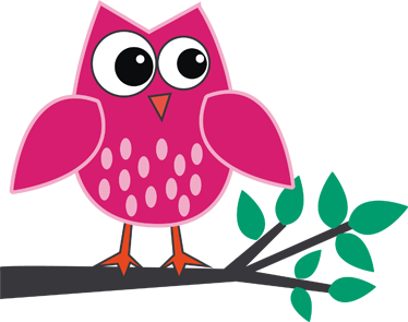 Tapis vinyle pour enfants hibou rose sur une branche - TenStickers