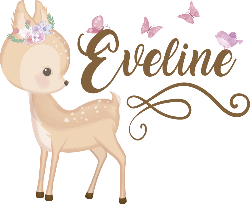 Tapis vinyle pour enfants autocollant cerf personnalisé - TenStickers
