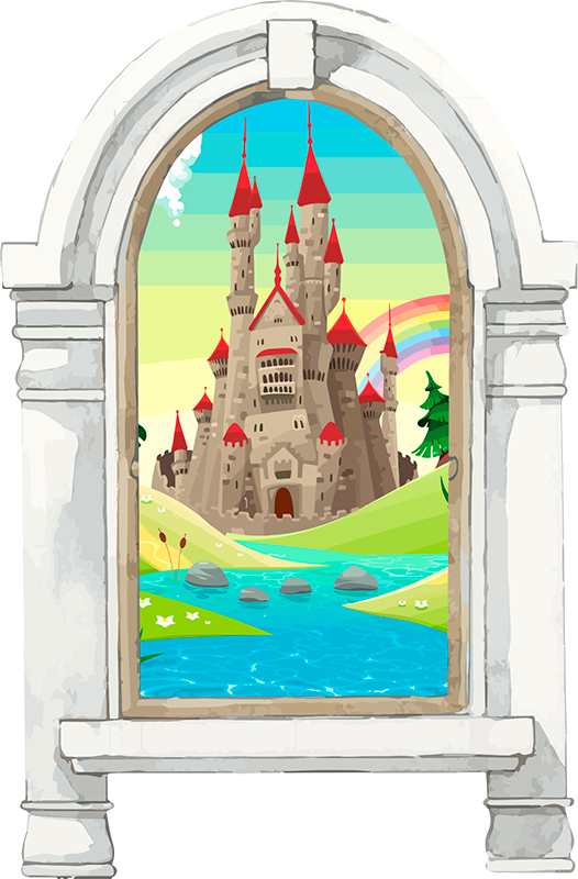 Tapis vinyle pour enfants paysage de conte - TenStickers