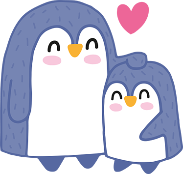 Tapis vinyle pour enfants pingouin maman et bébé - TenStickers