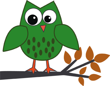 Tapis vinyle pour enfants hibou vert sur une branche - TenStickers