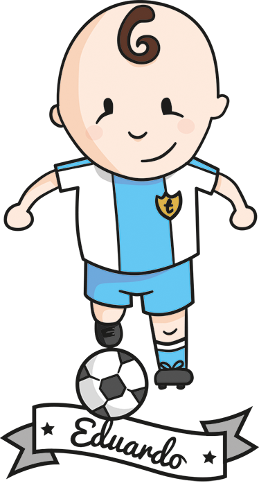 Tapis vinyle pour enfants joueur de football avec nom - TenStickers