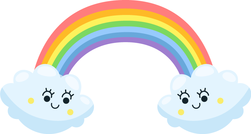 Tapis vinyle pour enfants nuages mignons arc-en-ciel - TenStickers