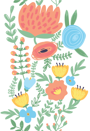 Tapis vinyle pour enfants autocollant floral pour porte - TenStickers