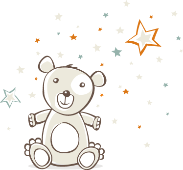 Tapis vinyle pour enfants ours en peluche étoilé - TenStickers