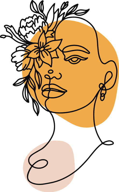 Tapis vinyle chambre portrait minimaliste d'une femme - TenStickers