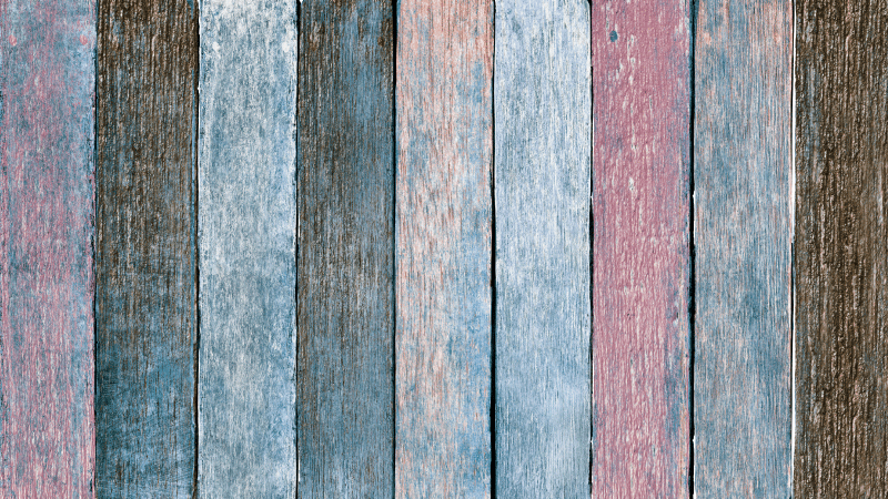 Tapis vinyle chambre planches en bois colorées rustiques - TenStickers
