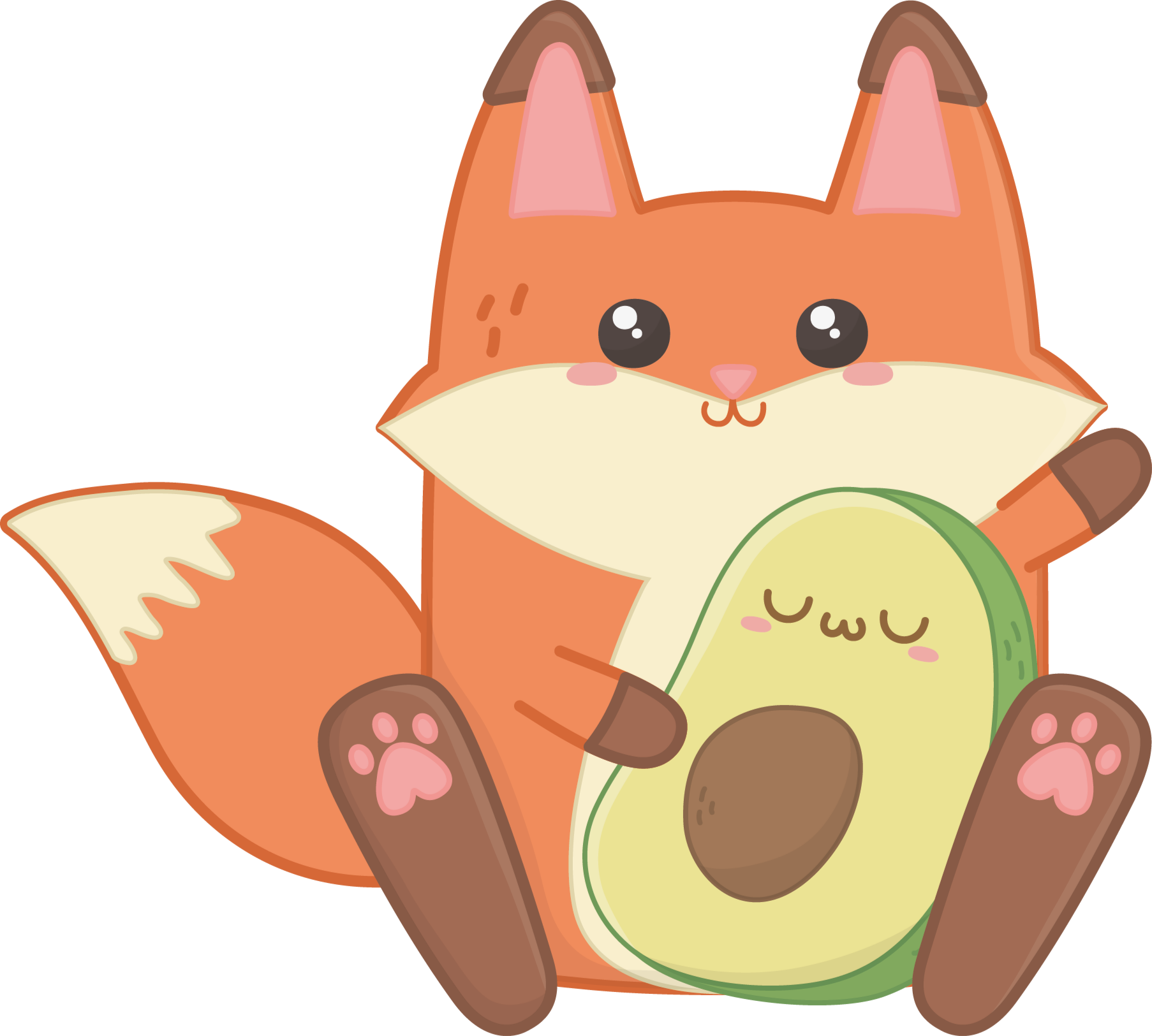 Tapis vinyle pour enfants renard kawaii avec avocat - TenStickers