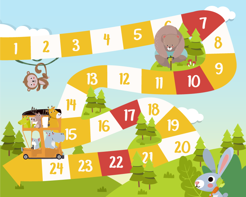 Tapis vinyle jeux animaux de dessin animé - TenStickers