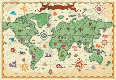 Tapis vinyle carte du monde classique pour enfants - TenStickers