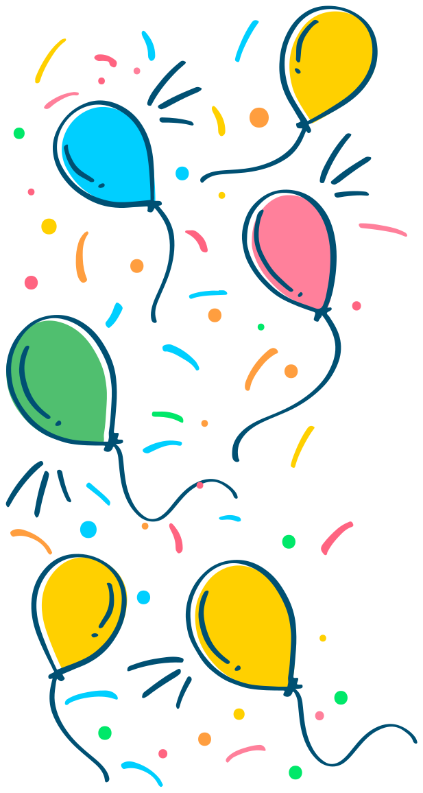 Tapis vinyle pour enfants ballon avec confettis - TenStickers