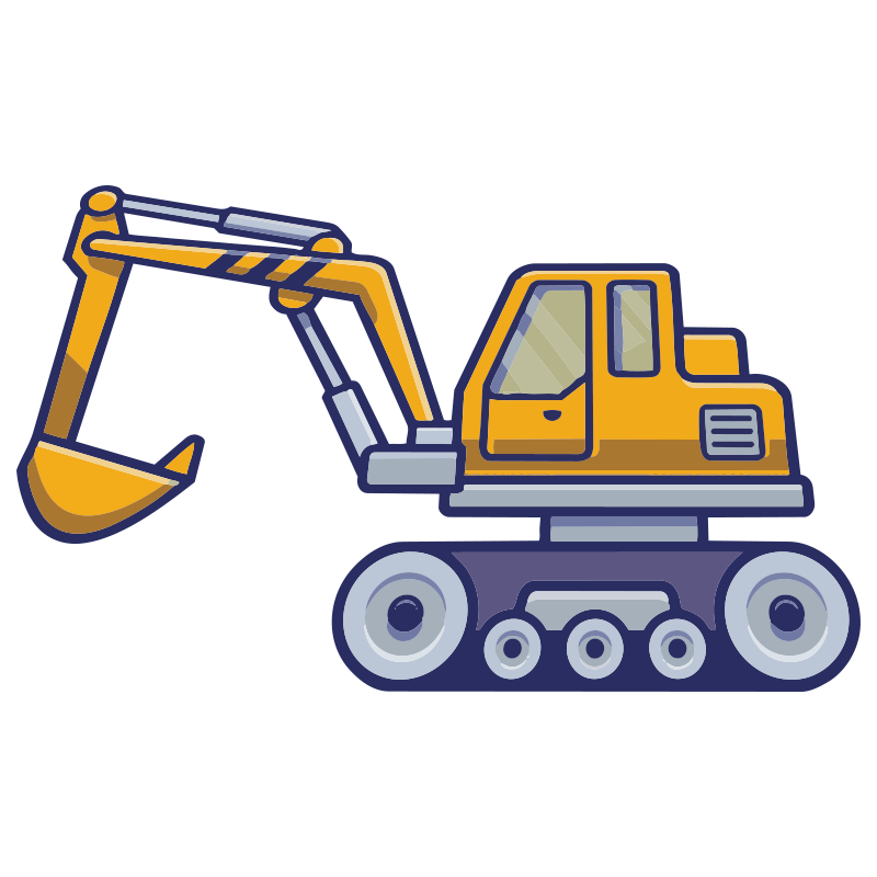 Tapis vinyle pour enfants excavateur jaune typique - TenStickers
