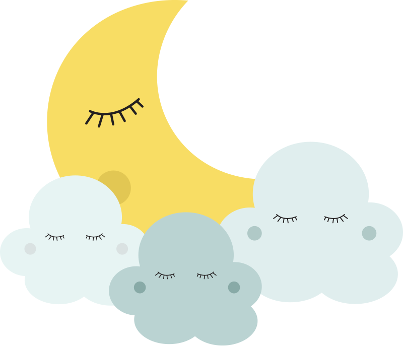 Tapis vinyle pour enfants lune et nuage heureux - TenStickers