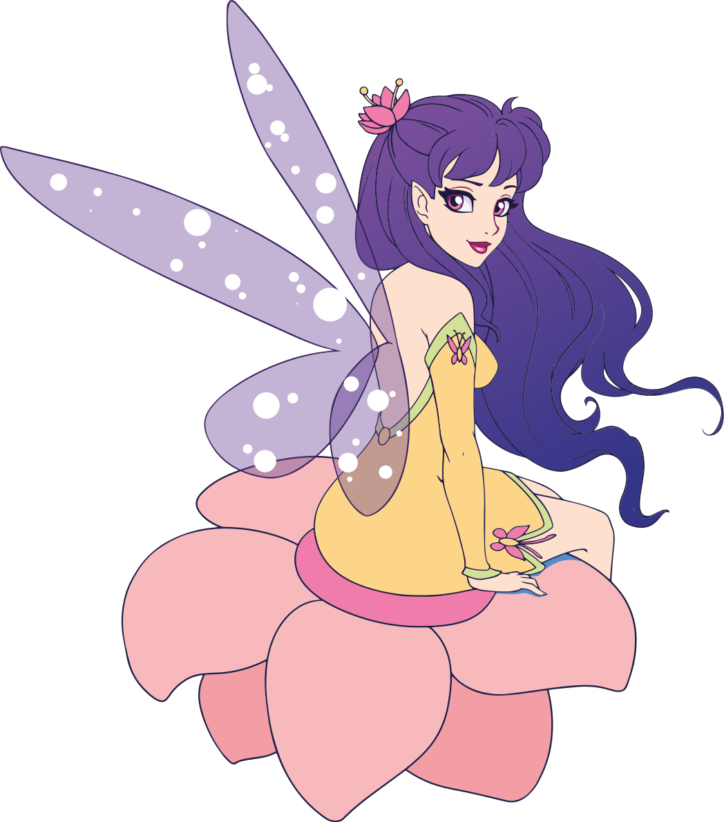 Tapis vinyle pour enfants fée mignonne sur une fleur - TenStickers