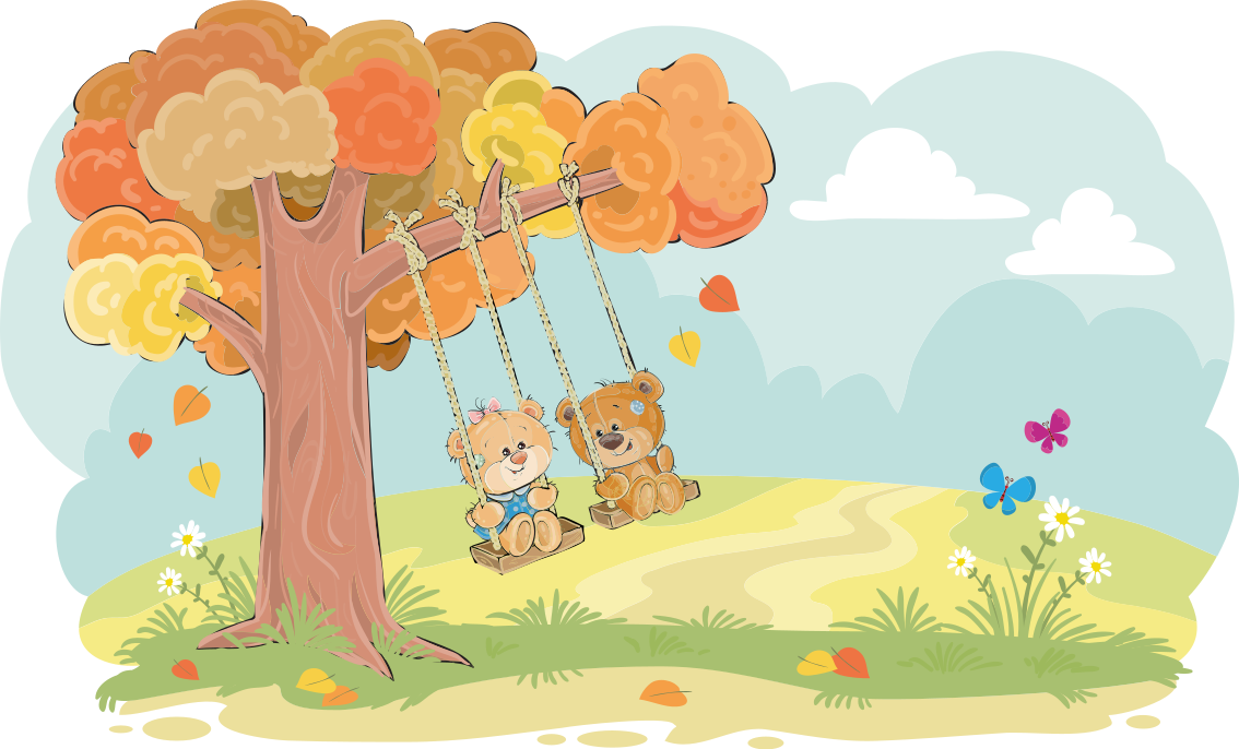 Tapis vinyle pour enfants ours en peluche dans les bois - TenStickers