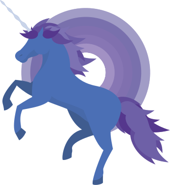 Tapis vinyle pour enfants forme licorne bleue et violette - TenStickers