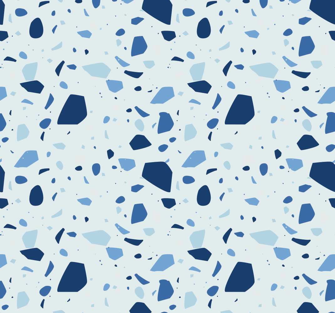 Tapis vinyle salle de bain bleu terrazzo - TenStickers