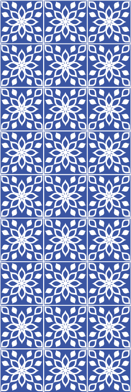 Tapis vinyle salle de bain motif carreaux bleus du sud - TenStickers