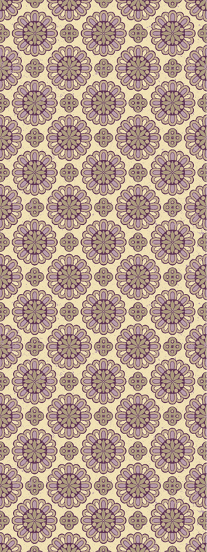 Tapis vinyle salle de bain mandala ethnique violet - TenStickers