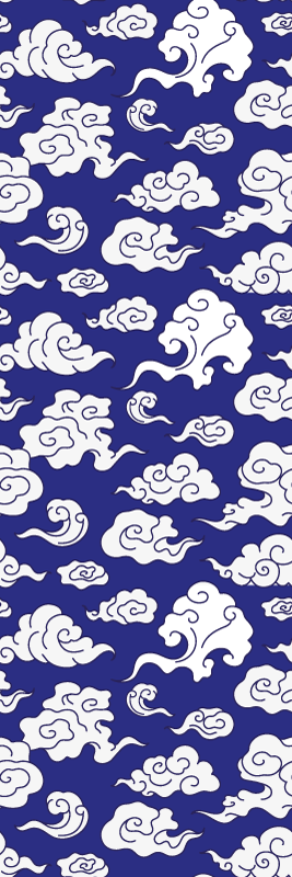 Tapis vinyle salle de bain nuages blancs fond bleu - TenStickers