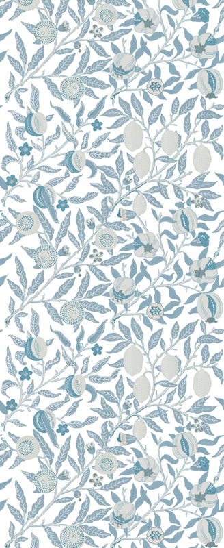 Tapis vinyle salle de bain fleurs bleues style victorien - TenStickers
