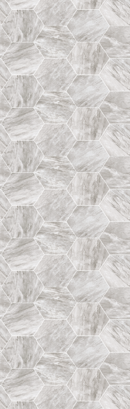 Tapis vinyle salle de bain motif hexagonal marbre doré - TenStickers