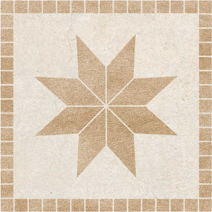 Tapis vinyle salle de bain carreau étoile marron - TenStickers