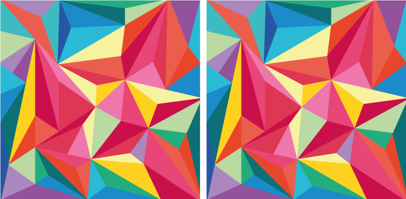 Tapis vinyle salle de bain image géométrique multicolore - TenStickers