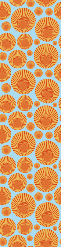 Tapis vinyle cuisine 70's soleil réfrigérateur - TenStickers