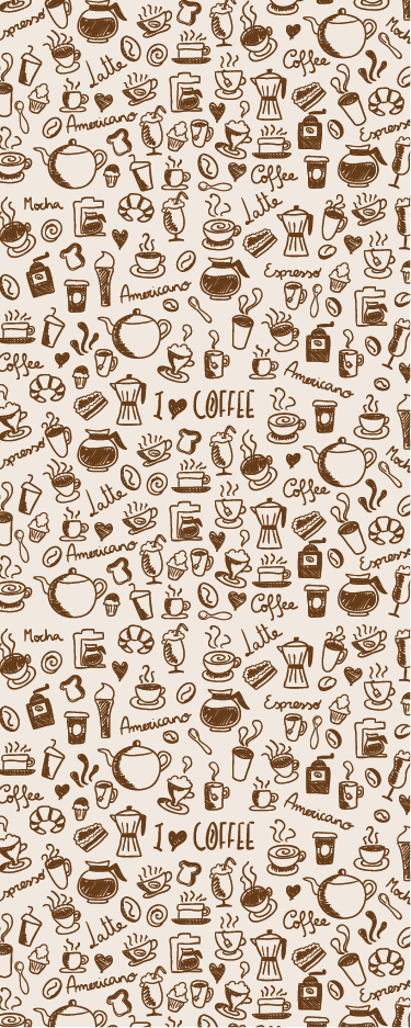 Tapis vinyle cuisine motifs de café - TenStickers