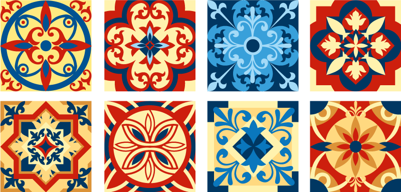 Tapis vinyle cuisine carreaux azulejos eraldo - TenStickers