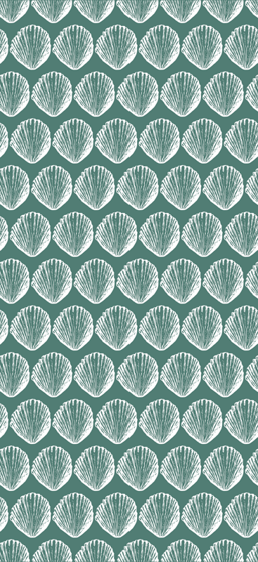 Tapis vinyle cuisine motif rétro coquillage - TenStickers
