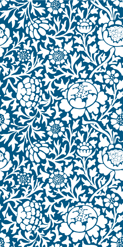 Tapis vinyle cuisine fleurs marines bleues - TenStickers