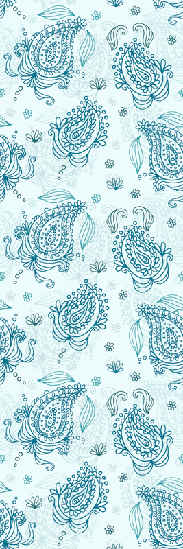 Tapis vinyle cuisine motif floral cachemire - TenStickers