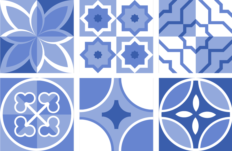 Tapis vinyle cuisine carreaux azulejos cindito - TenStickers