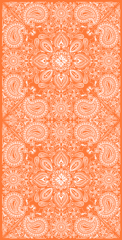 Tapis vinyle cuisine carreaux paisley - TenStickers