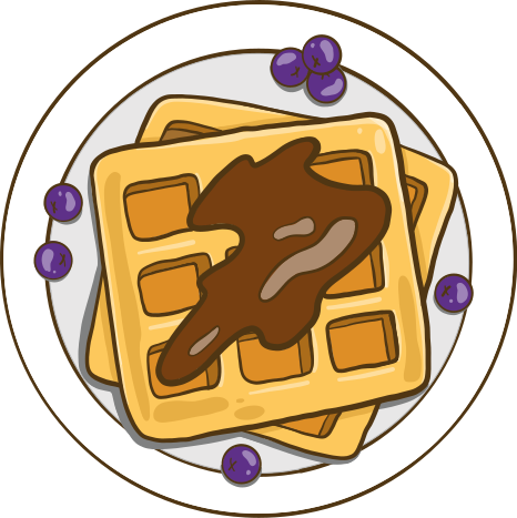 Tapis vinyle cuisine illustration gaufre belge 1 - TenStickers