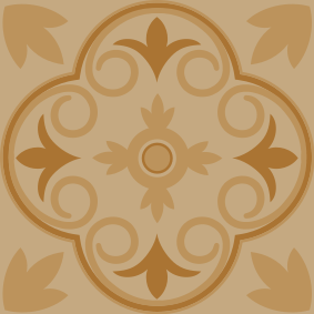 Tapis vinyle cuisine motif floral vintage beige - TenStickers
