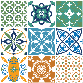 Tapis vinyle cuisine mélange de carreaux en porcelaine - TenStickers