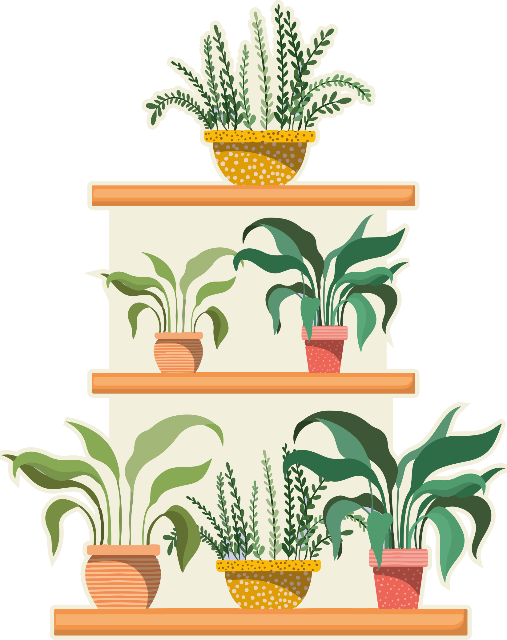Tapis vinyle cuisine étagère de plantes aquarelle - TenStickers