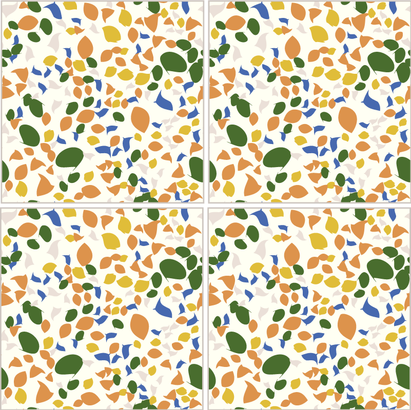 Tapis vinyle cuisine effet carreaux terrazo - TenStickers