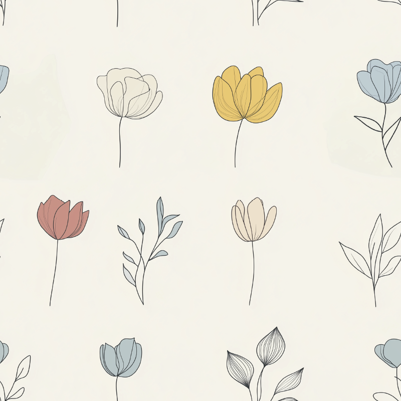 Tapis vinyle cuisine motif fleurs - TenStickers