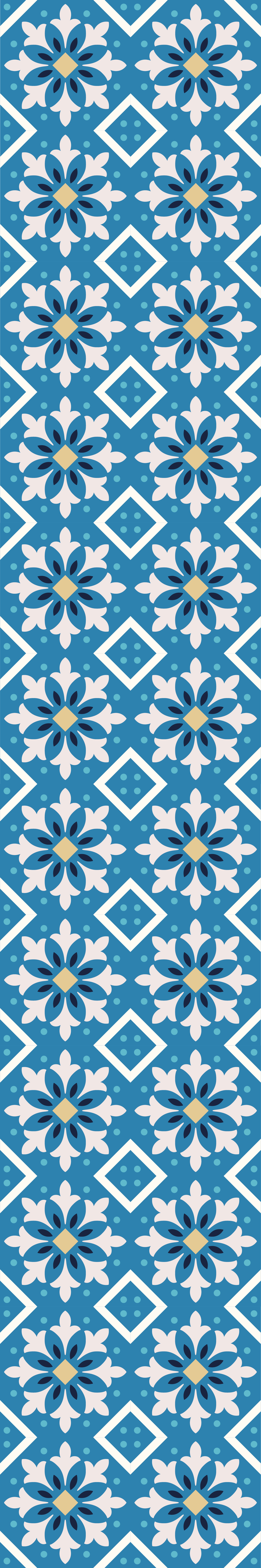 Tapis vinyle cuisine carreaux portugais bleu pastel - TenStickers