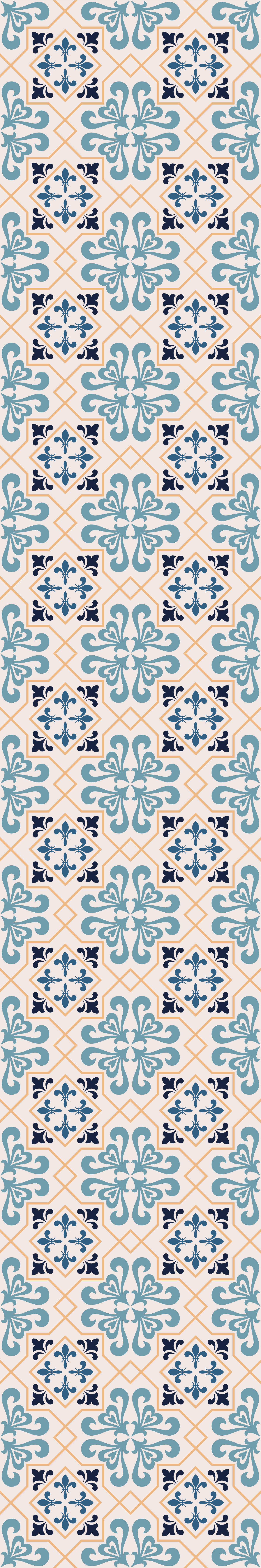 Tapis vinyle cuisine motif carreaux portugais jaunes - TenStickers