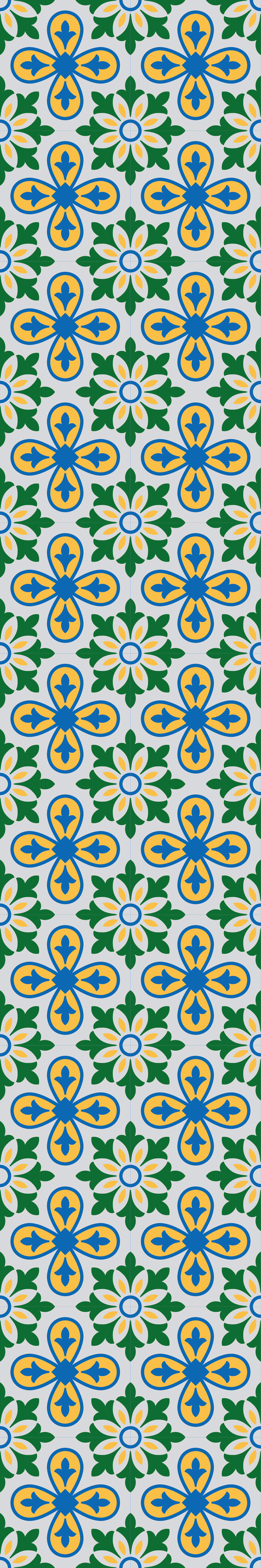 Tapis vinyle cuisine carreaux portugais jaunes et bleus - TenStickers