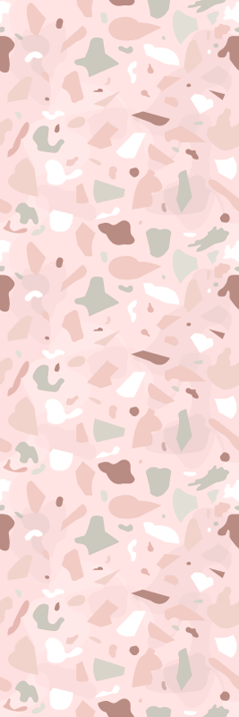 Tapis vinyle cuisine motif terrazzo nuances de rose - TenStickers