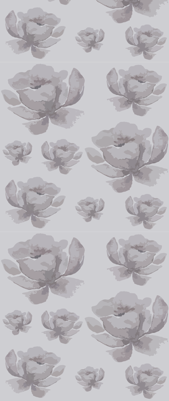 Tapis vinyle chambre motif floral gris années 80 - TenStickers