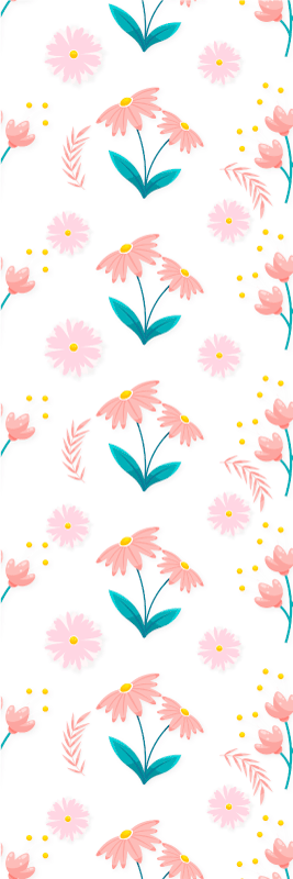 Tapis vinyle chambre fleurs et pois pastel minimalistes - TenStickers