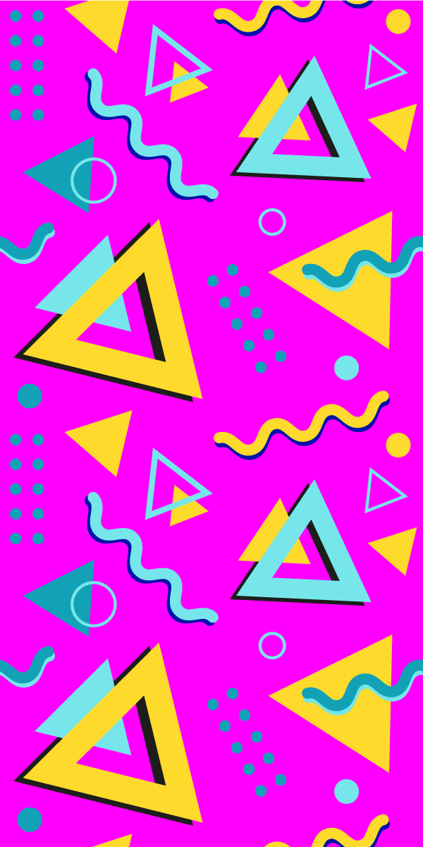 Tapis vinyle chambre formes géométriques rétro 80 - TenStickers