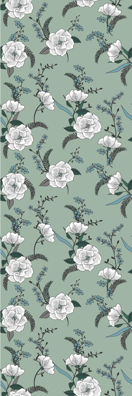 Tapis vinyle chambre arbre magnolia blanc magnifique - TenStickers